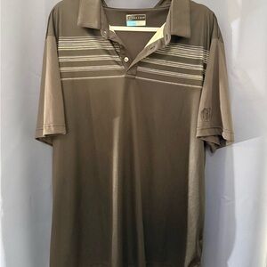 PGA TOUR Pro Men's Black & Grey Stripe Polo Shirt